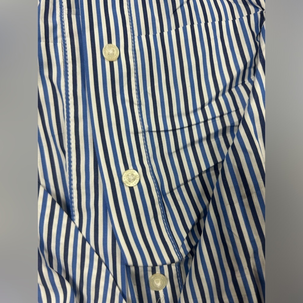 Polo Ralph Lauren Striped Button Up Black label womens size L blue white - Picture 5 of 7